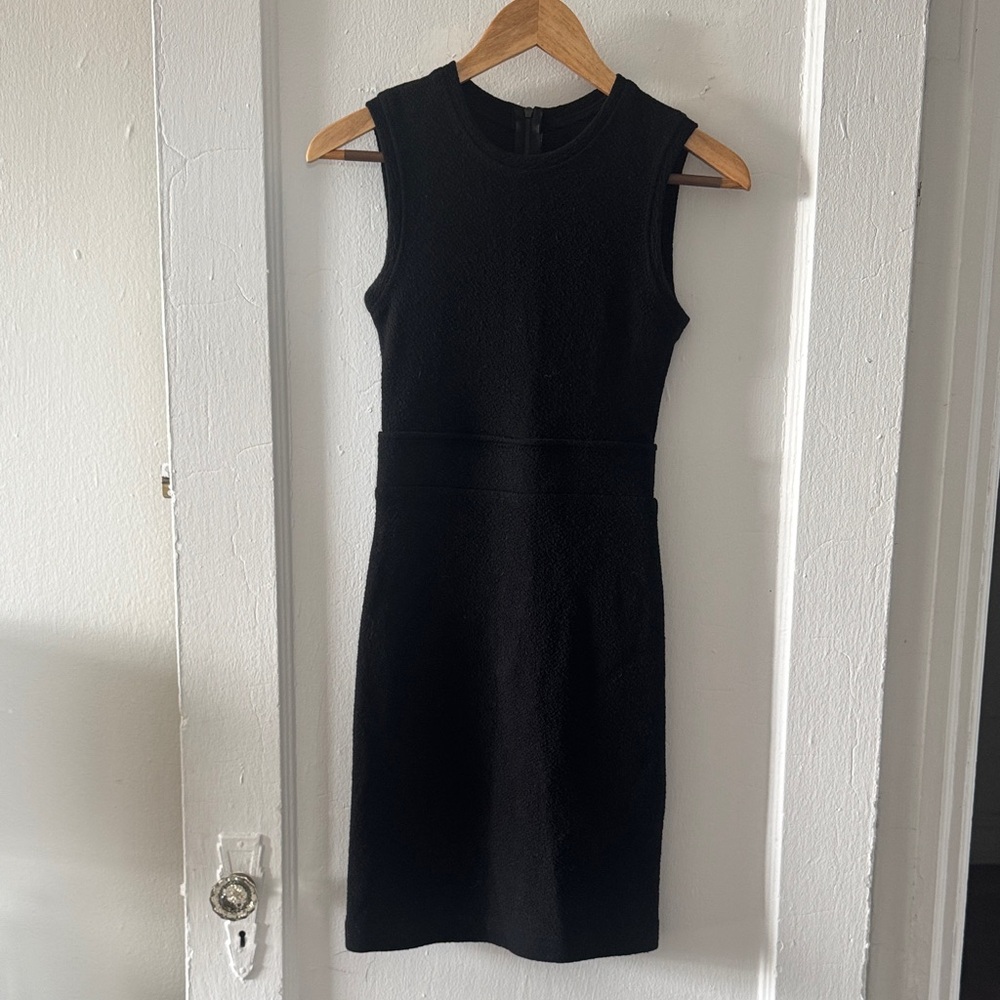 Theory Black Textured Mini Dress